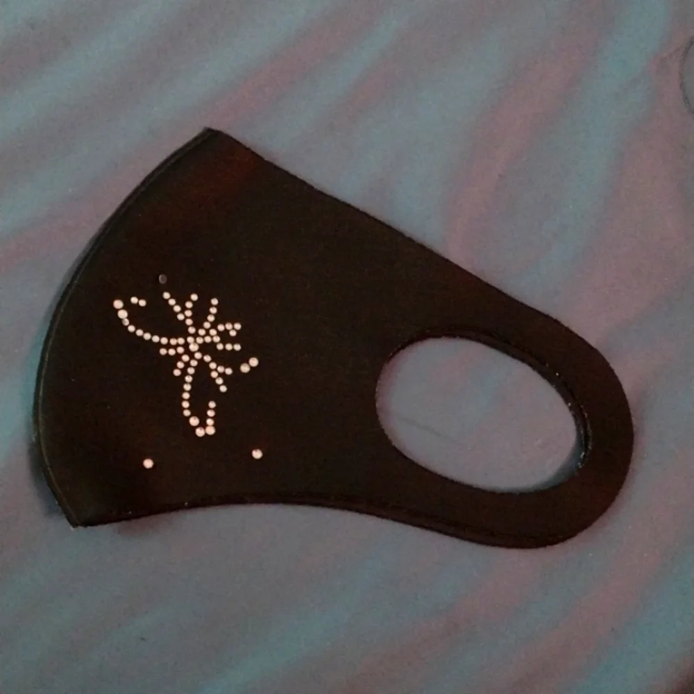 Black rhinestone butterfly mask